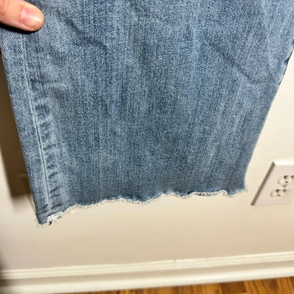 Kut From The Kloth Wide Leg Raw Hem Denim‎ Jean Women Blue Minimal Modest Boho